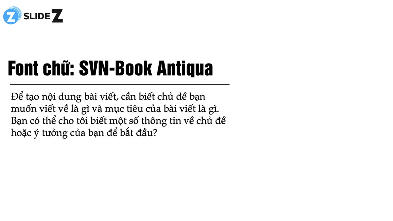 Font chữ: SVN-Book Antiqua