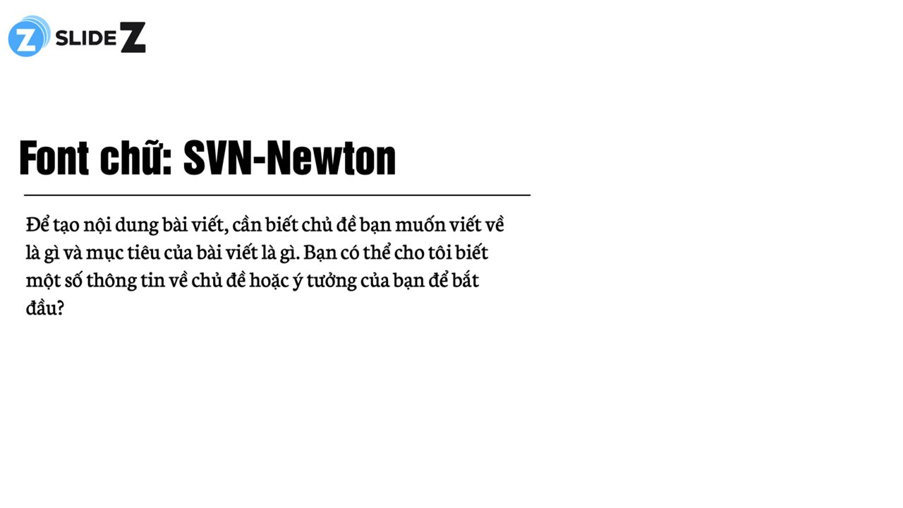 Font chữ: SVN-Newton