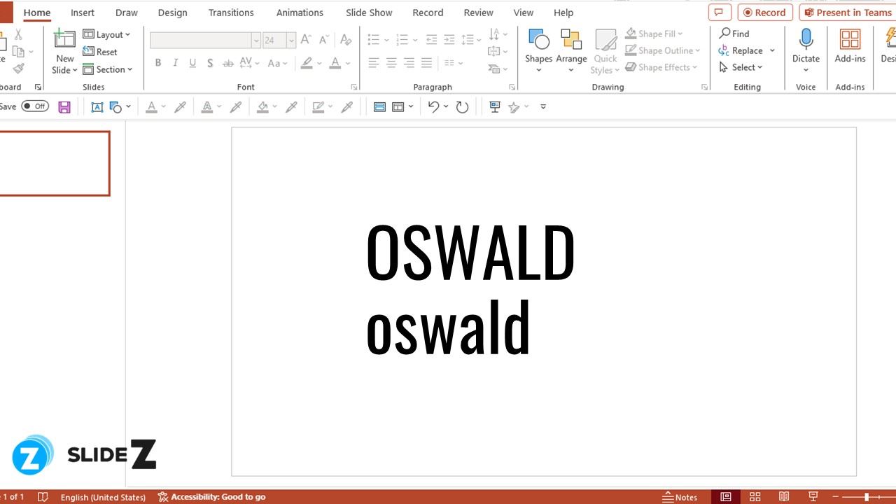 Bộ font chữ trong powerpoint - Oswald được nhiều người ưa chuộng bởi sự linh hoạt, phù hợp với mọi yêu cầu về kích thước.