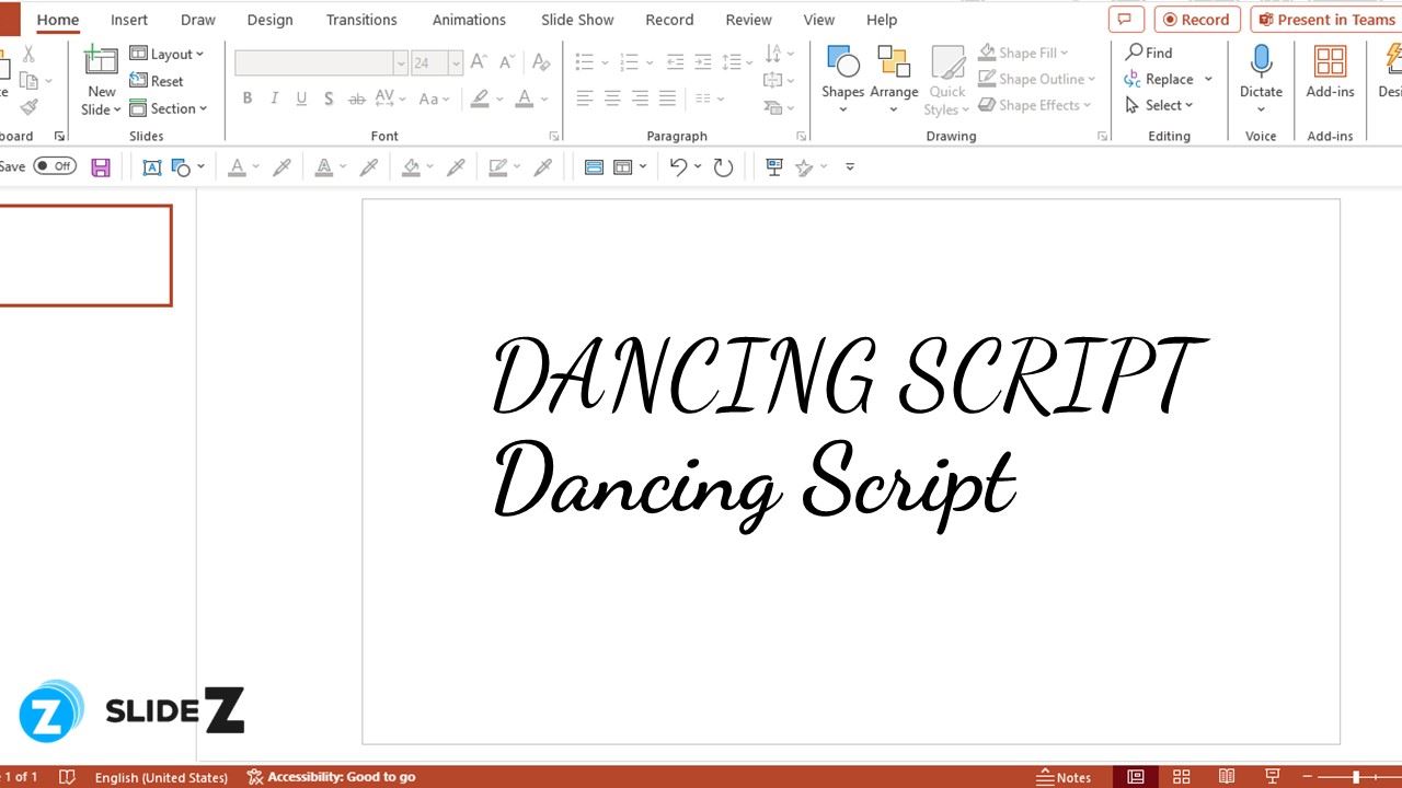 Dancing Script là font chữ độc đáo, đường nét mềm mại tạo cảm giác sống động, tươi mới cho bài trình chiếu.