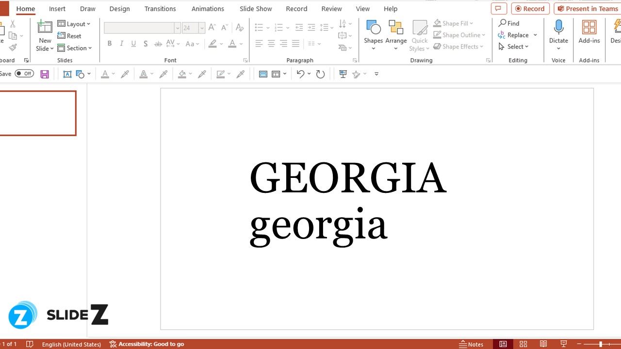 Georgia mang nét đẹp của một kiểu chữ La Mã cổ điển, dễ dàng sử dụng cho tiêu đề hay nội dung chính. 