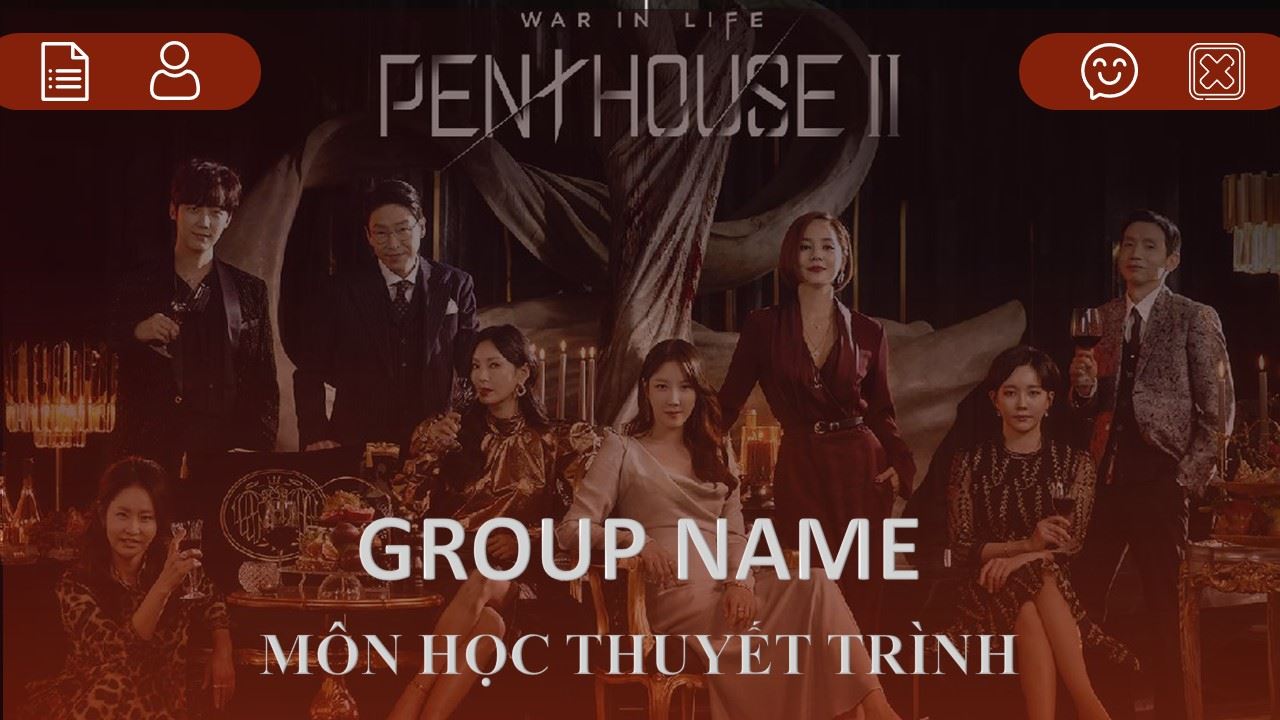 Mẫu slide powerpoint giới thiệu thành viên độc đáo dựa trên bộ phim kịch tích Penhouse. 