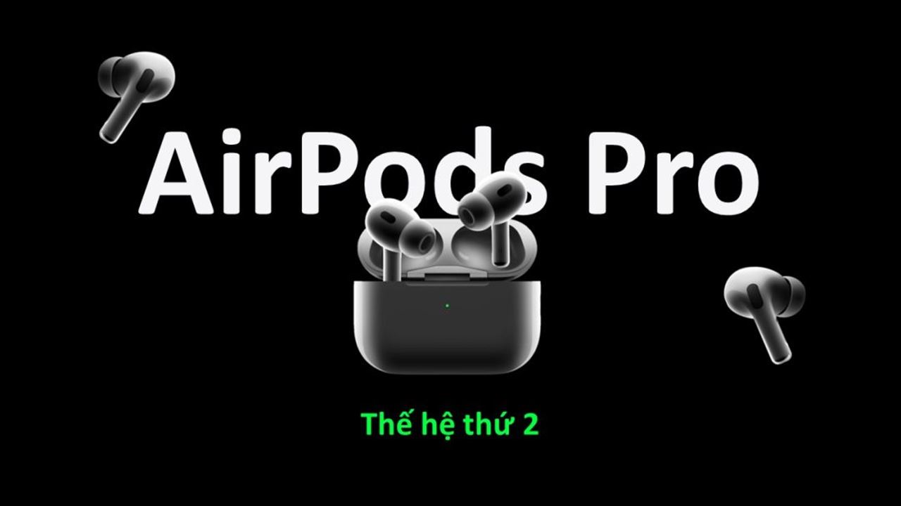 Mẫu slide powerpoint giới thieuj sản phẩm AirPods Pro 2 của Apple nổi bật với màu đen, trắng hiện đại và hiệu ứng Morph siêu mượt. 