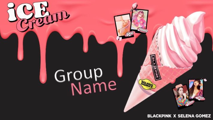 Mẫu slide powerpoint Kpop màu hồng dựa trên MV Ice Cream của nhóm nhạc Blackpink.
